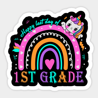 1st Grade Happy Last Day Of School Teacher Students Unicorn Sticker
